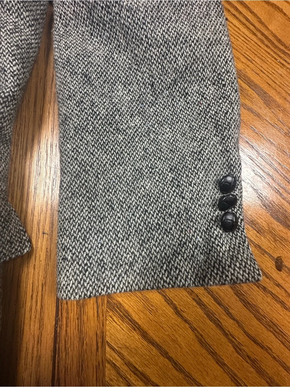 Men's Grey Tweed Blazer with Black Shoulder Panels